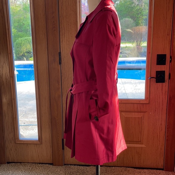 DKNY Maroon Women’s Double Breasted Trench Coat - Picture 3 of 12